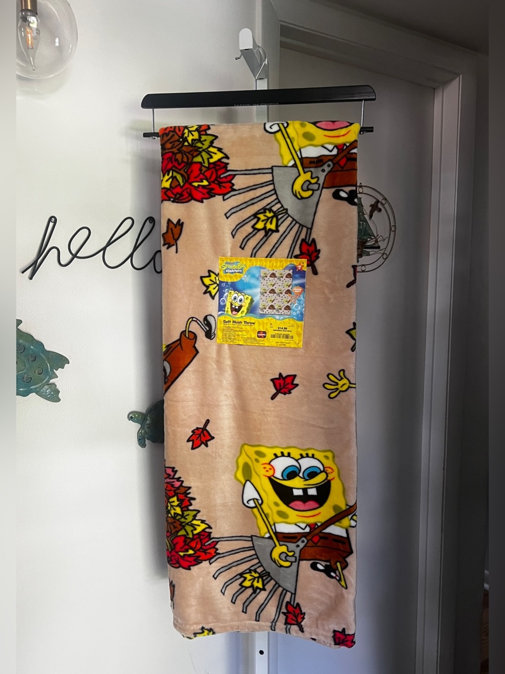NEW SpongeBob SquarePants Fall Throw Blanket 50”x70”